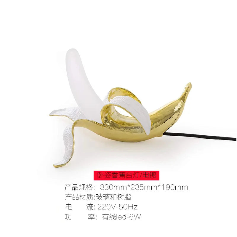 Lampe Banane LED Nordique Moderne Verre - Veilleuse Design Chambre Salon