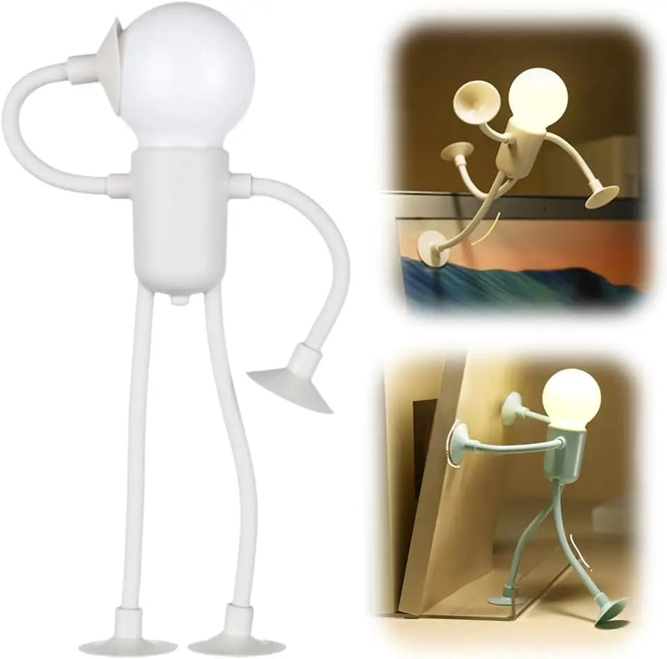 Lampe Athlète Flexible Ventouse LED - Veilleuse Créative Posable Chambre Cuisine