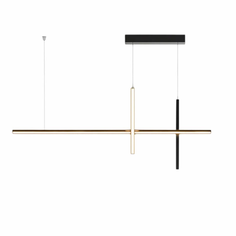 Lustre Suspension Luminaire Barre LED Linéaire Croix Dimmable