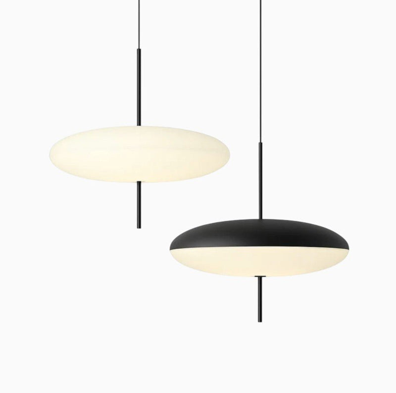 Suspension Luminaire Design Disque LED Minimaliste — Blanc ou Noir