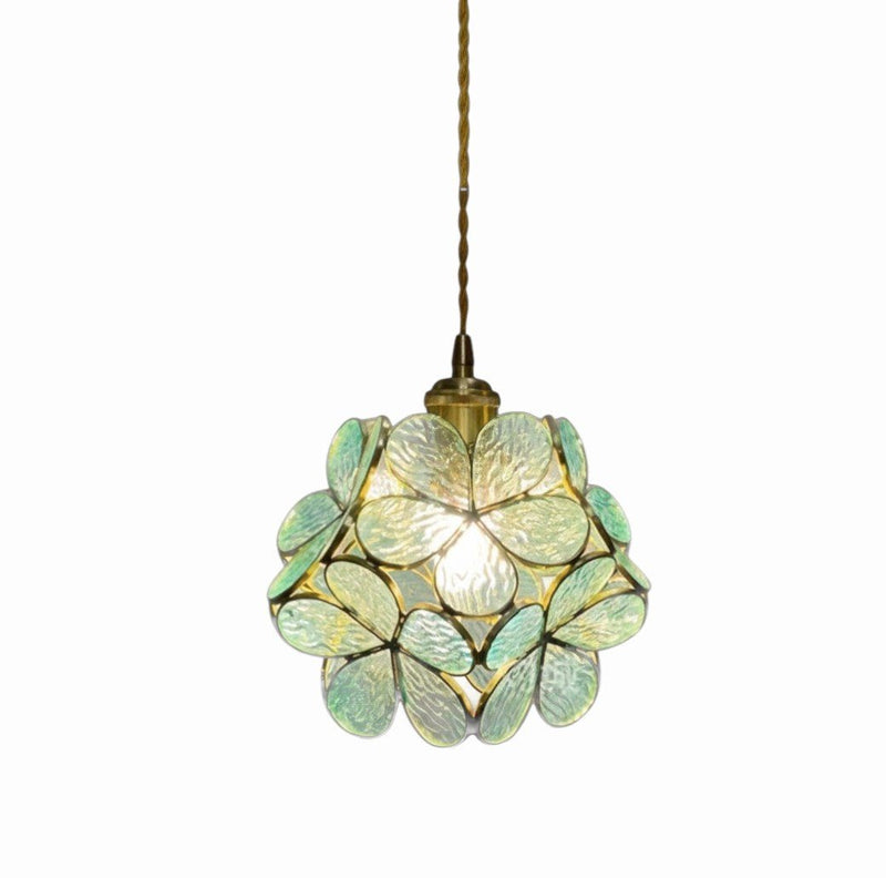 Luminaire Suspension Design Fleur Lotus Verre & Cuivre — 5 Coloris