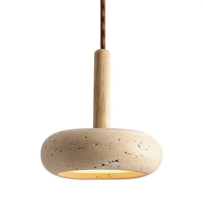 Suspension Luminaire Bois & Béton Nordique Texturé — 3 Finitions