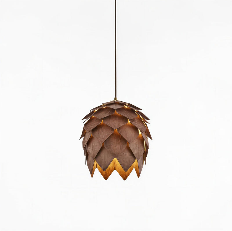 Suspension Luminaire Design Bois Massif Cône Nordique — 4 Tailles | 3 Couleurs