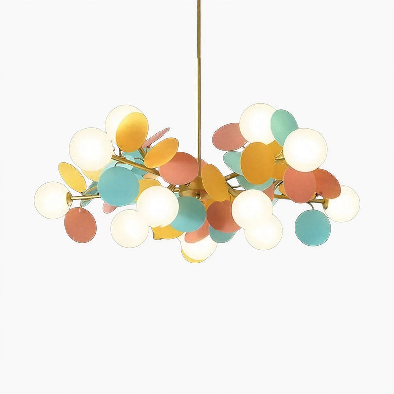 Suspension Luminaire Design Lustre Branches Fleuries Colorées