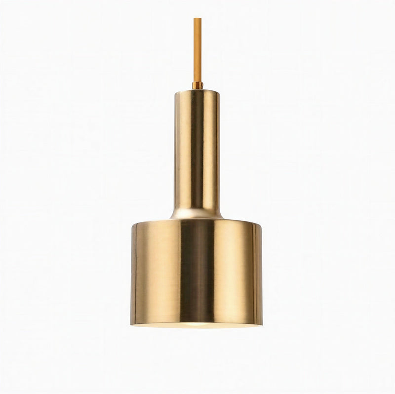 Suspension Luminaire Design Trompette Laiton Doré Nordique