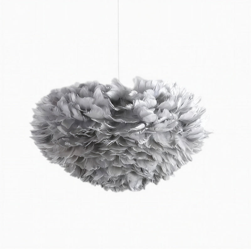 Suspension Luminaire Salon Boule Plumes Nuage — 3 Coloris
