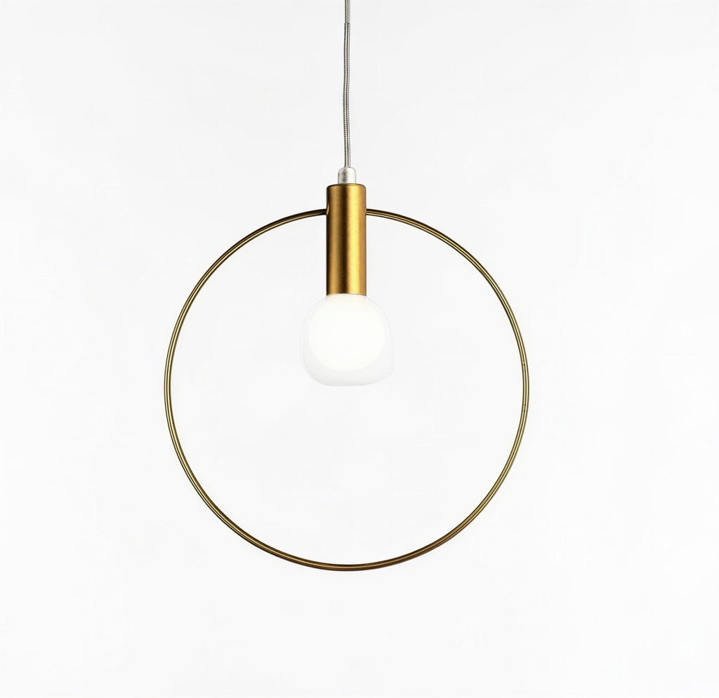 Luminaire Suspension Design Anneau Cuivre LED Minimaliste Moderne