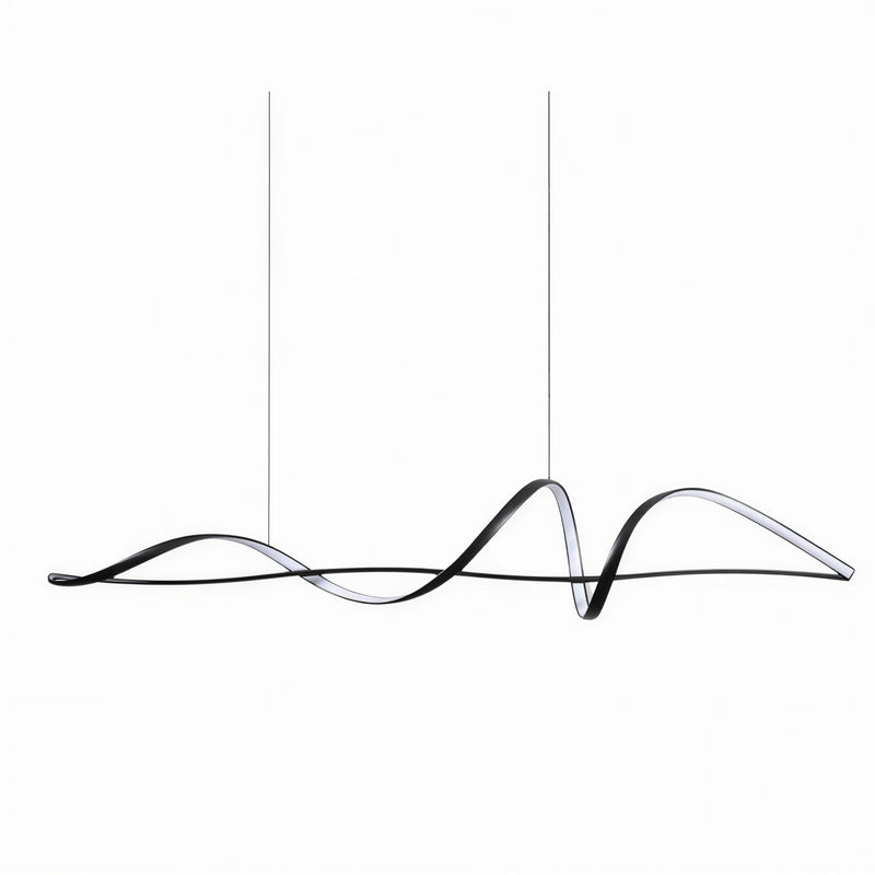 Luminaire Suspension Design Ondulée Vague Moderne Aluminium — 3 Finitions