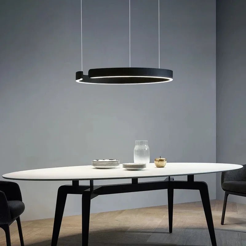 Suspension Luminaire Design Lustre Anneau Circulaire LED Nordique Premium