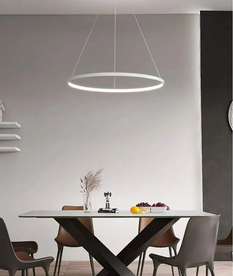 Luminaire Suspension Design Lustre Anneau LED Circulaire Dimmable
