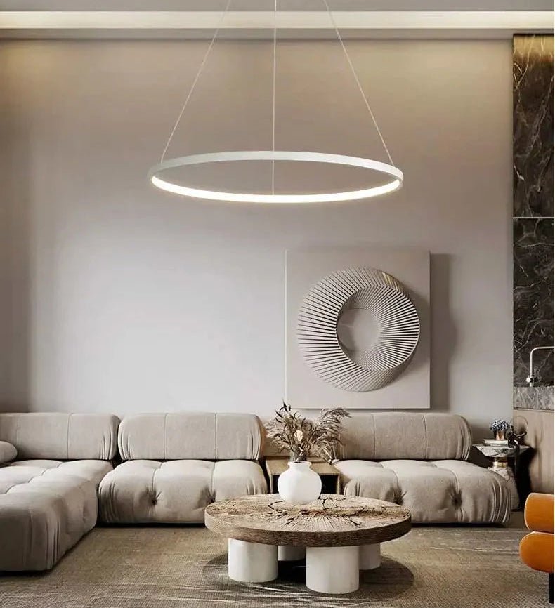 Luminaire Suspension Design Lustre Anneau LED Circulaire Dimmable