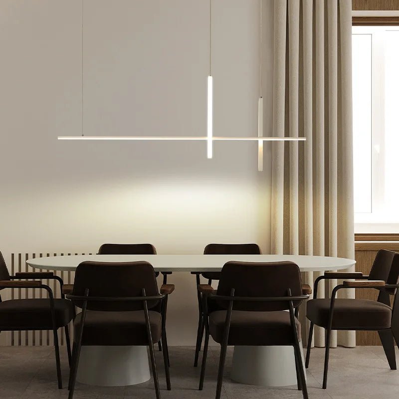 Lustre Suspension Luminaire Barre LED Linéaire Croix Dimmable