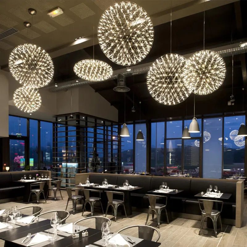 Suspension Luminaire Design Boule Étincelle Feu d’Artifice LED — Télécommande