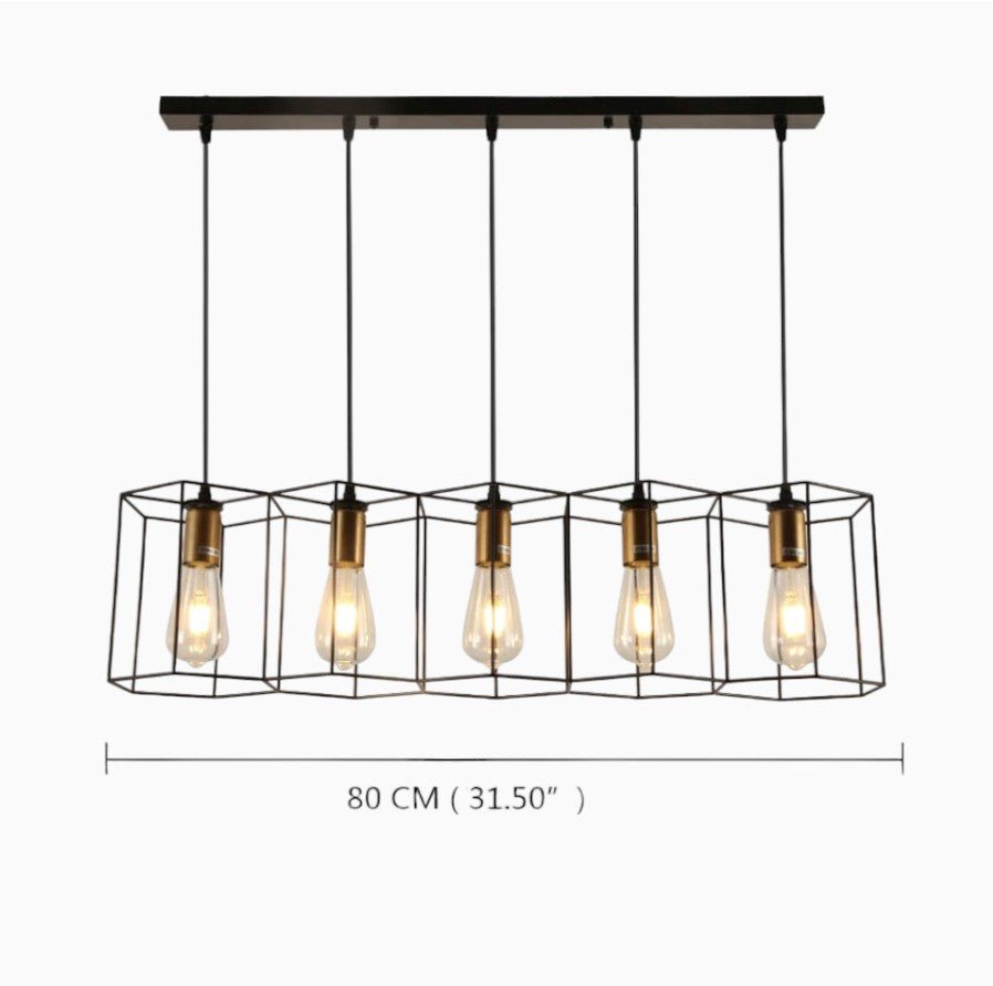 Lustre Hexagones Nid d'Abeille Noir & Laiton