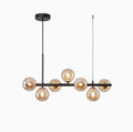 Suspension Luminaire Design Lustre Multi-Boules Verre & Tige Dorée ou Noire