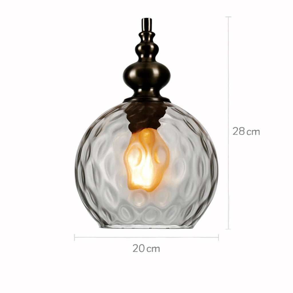 Suspension Luminaire Design Lustre Multi-Têtes Gouttes Verre & Bois Wabi-Sabi