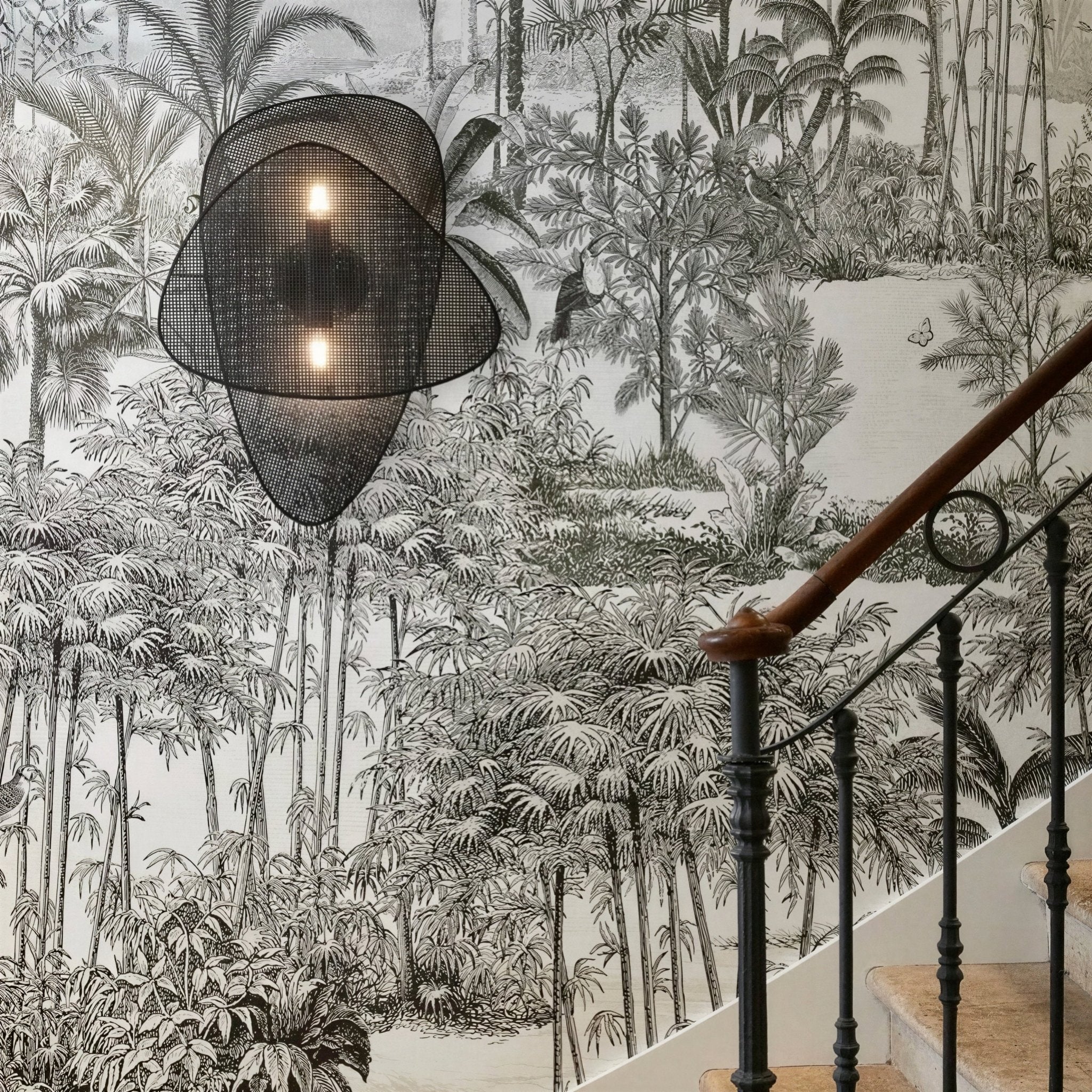 Suspension Luminaire Design Rotin Naturel Tressé Japonais