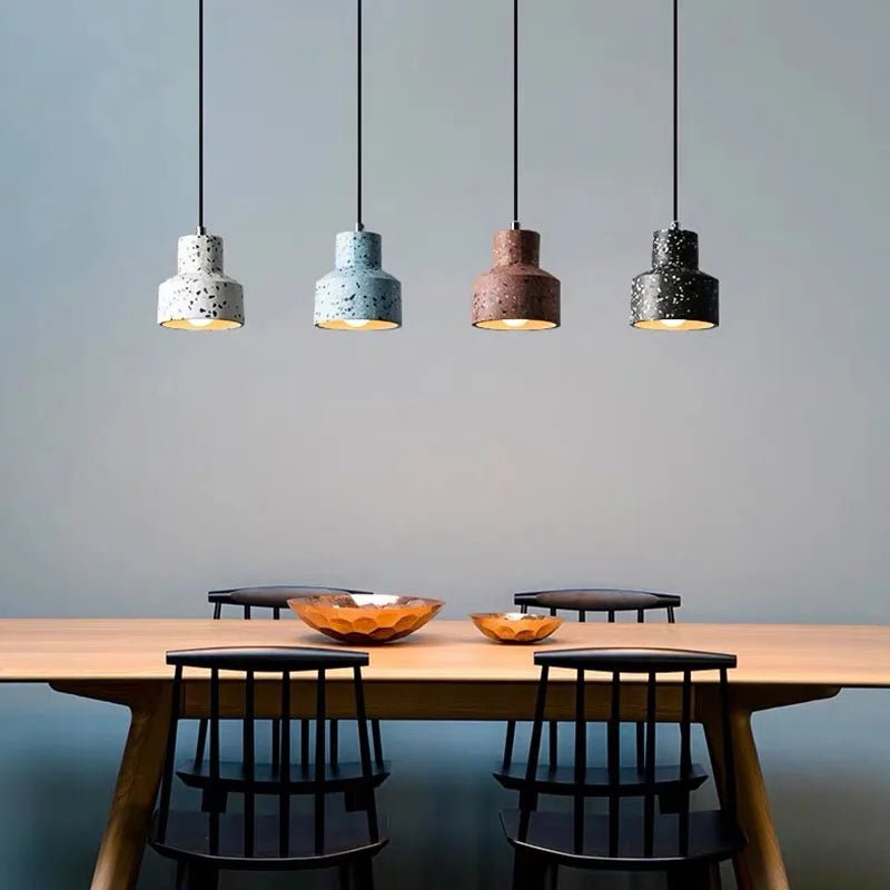 Suspension Luminaire Design Mini Plâtre Nordique LED — Bleu, Rose, Noir ou Blanc