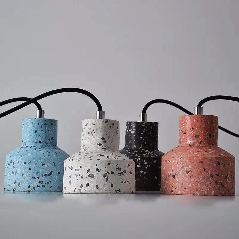 Suspension Luminaire Design Mini Plâtre Nordique LED — Bleu, Rose, Noir ou Blanc