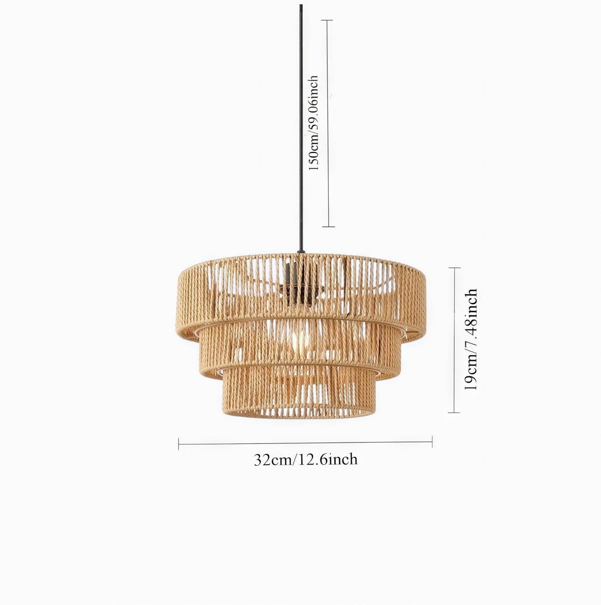 Suspension Luminaire Design Abat-Jour Rotin Tressé Bohème