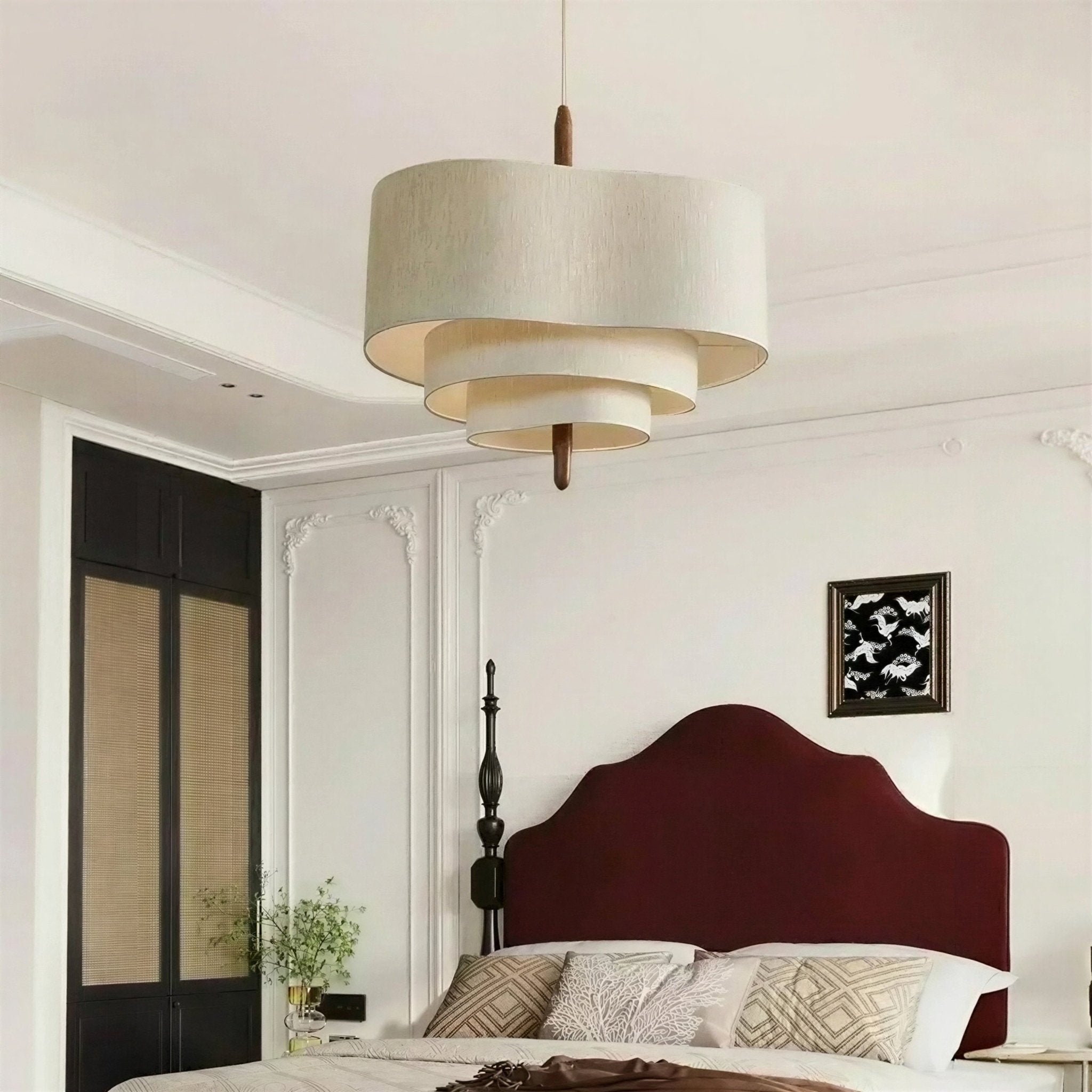 Suspension Luminaire Design Abat-Jour Tissu Zen Naturel