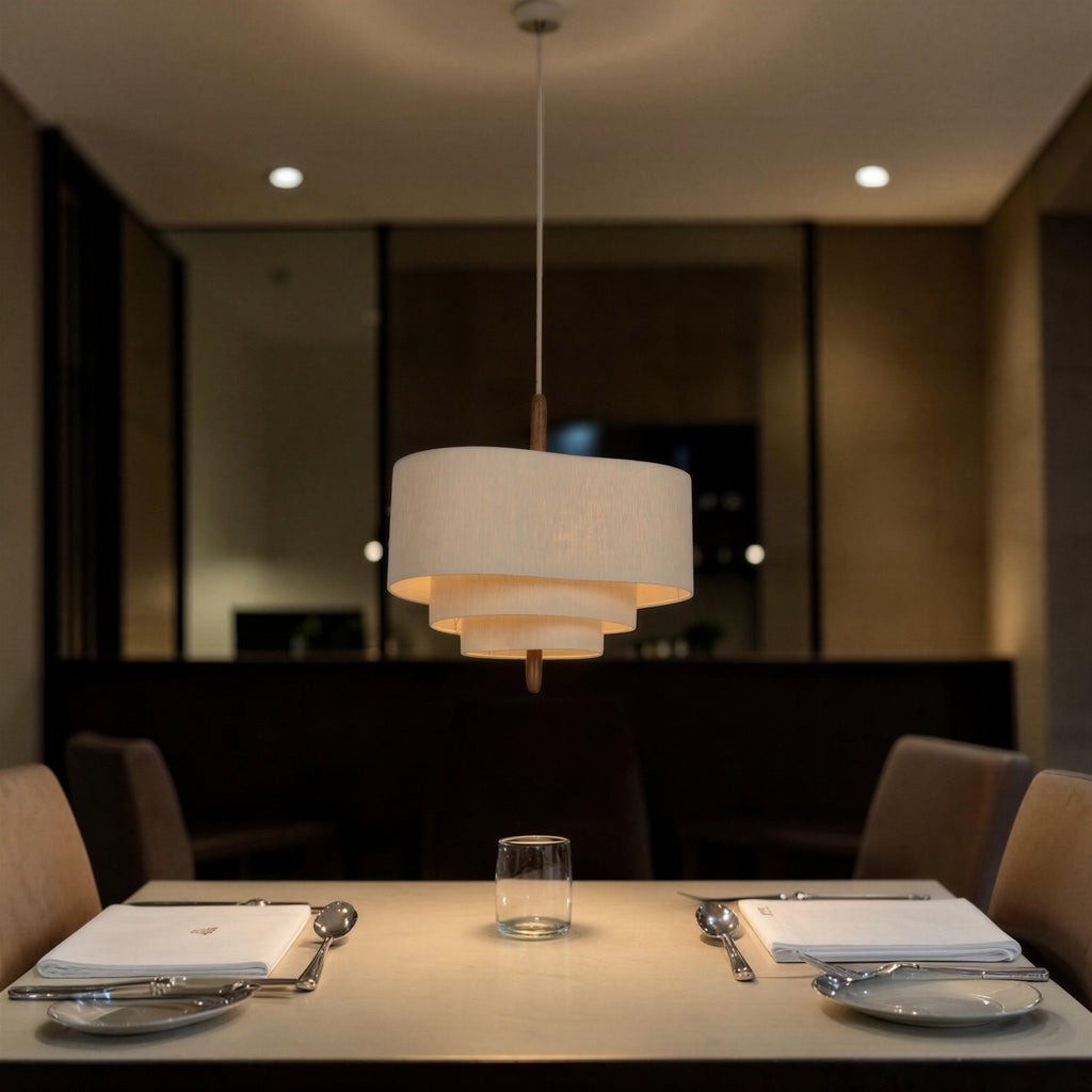 Suspension Luminaire Design Abat-Jour Tissu Zen Naturel
