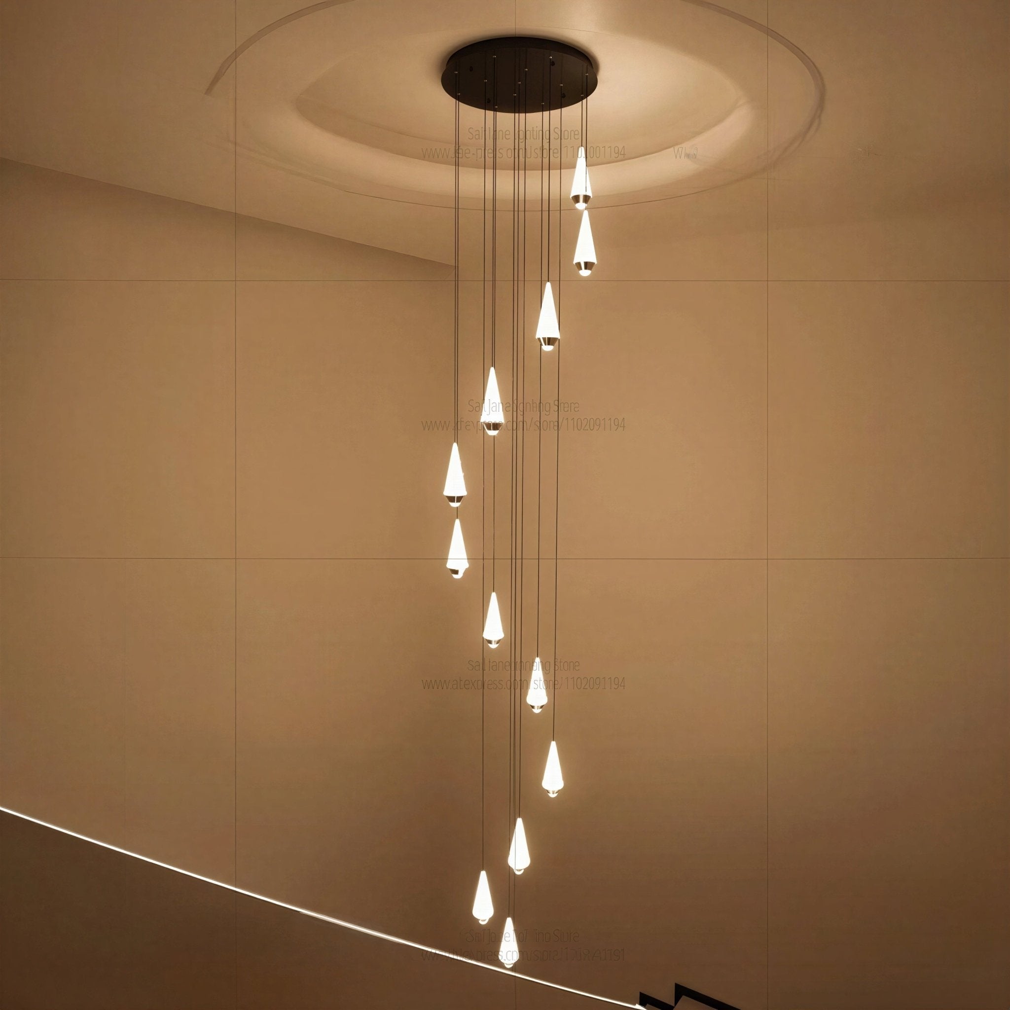 Suspension Luminaire Design Aluminium LED Moderne Minimaliste