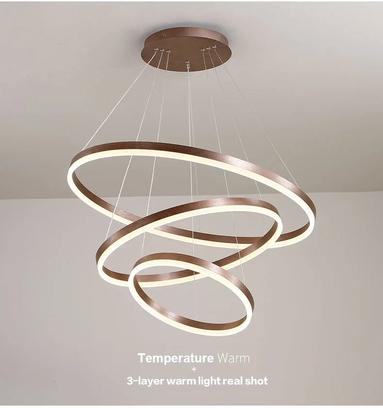 Suspension Luminaire Design Anneaux LED Aluminium Moderne