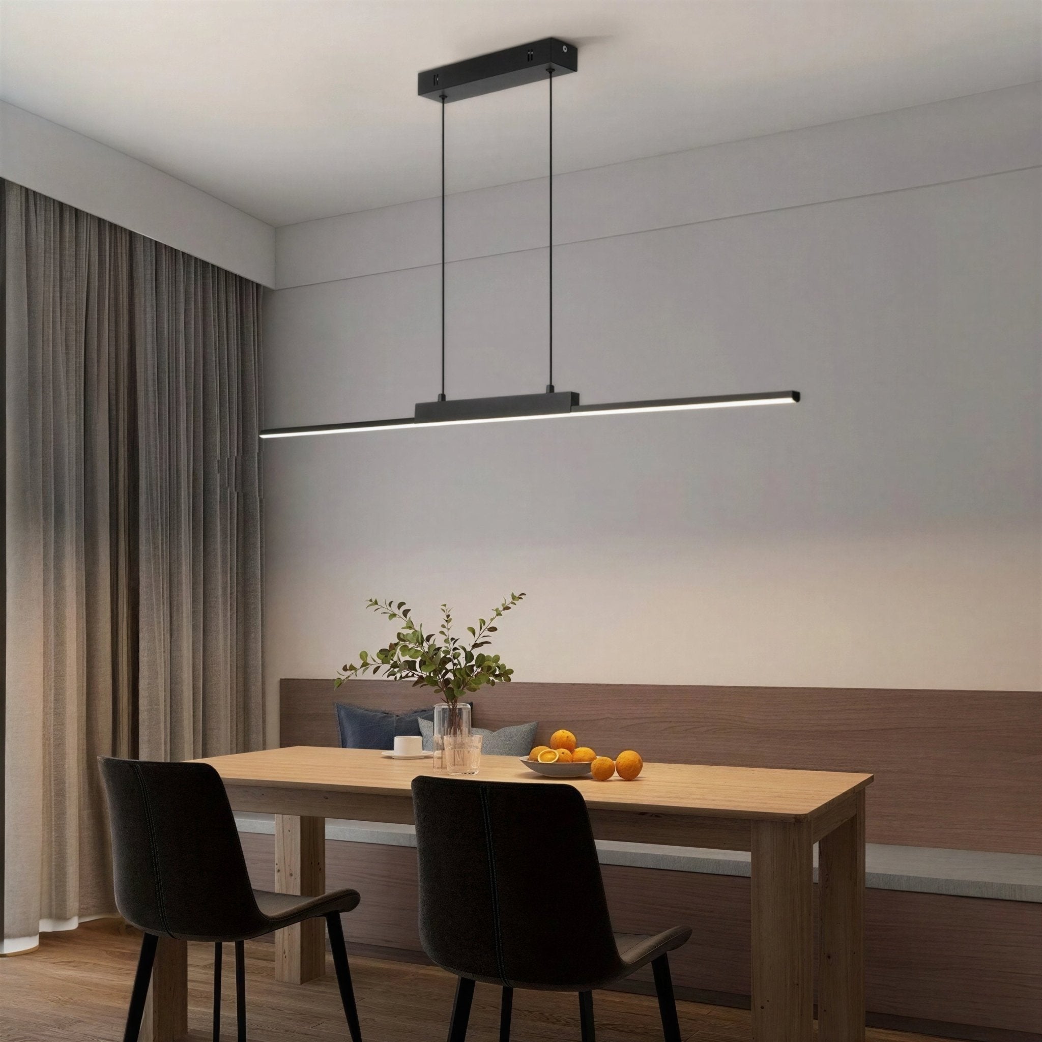 Suspension Luminaire Design Barre Aluminium Minimaliste Salle à Manger