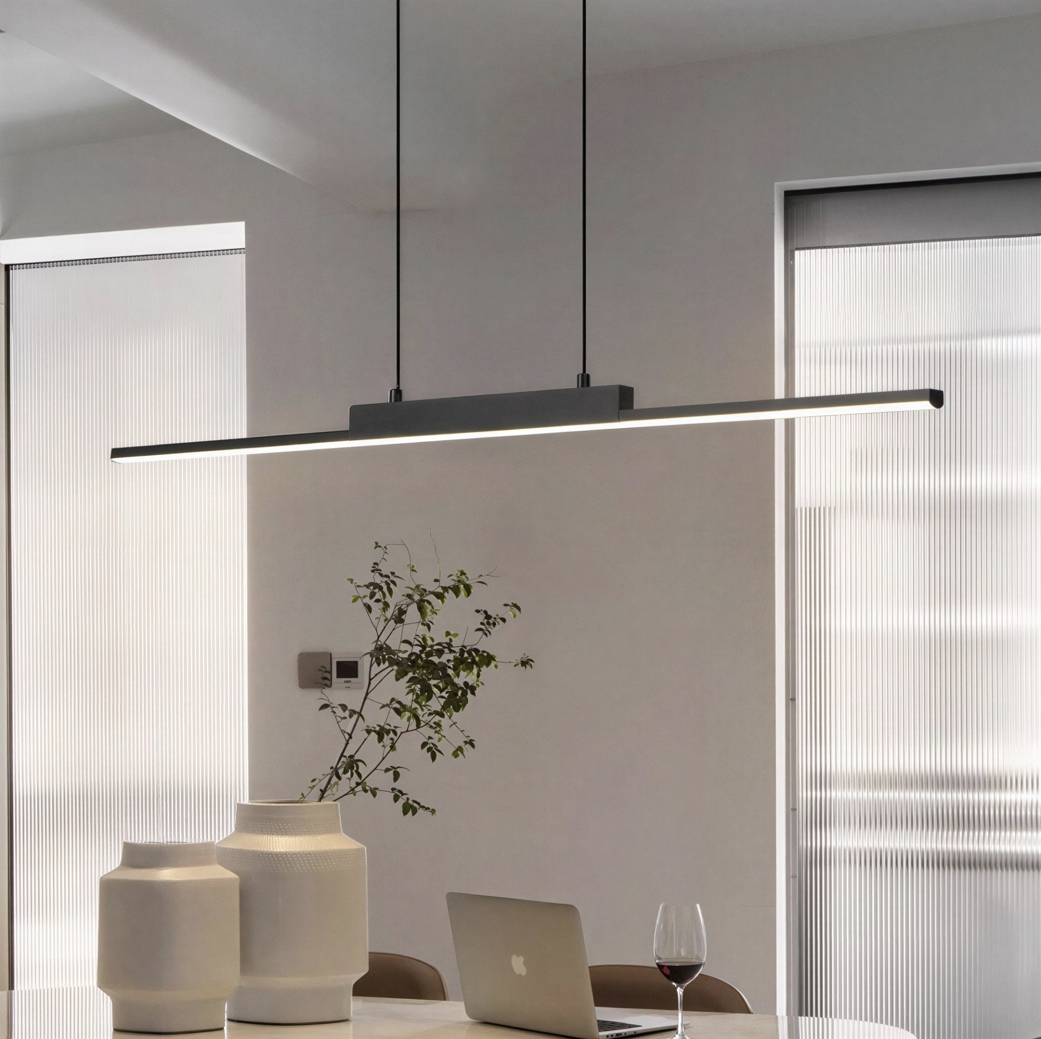 Suspension Luminaire Design Barre Aluminium Minimaliste Salle à Manger