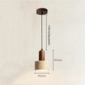 Suspension Luminaire Bois Béton Style Industriel Japonais