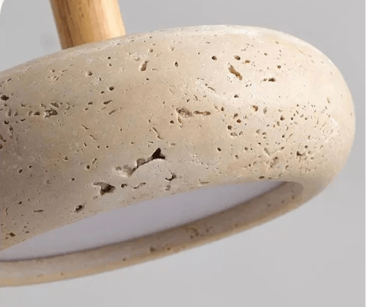 Suspension Luminaire Bois & Béton Nordique Texturé — 3 Finitions