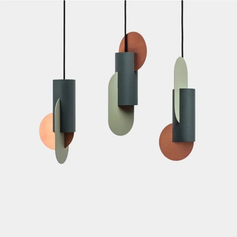 Suspension Luminaire Design Blocs de Couleur Nordique Créative — 3 Styles