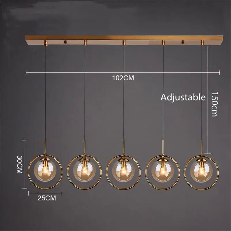 Suspension Luminaire Design Boule Verre Loft — 3 Formats