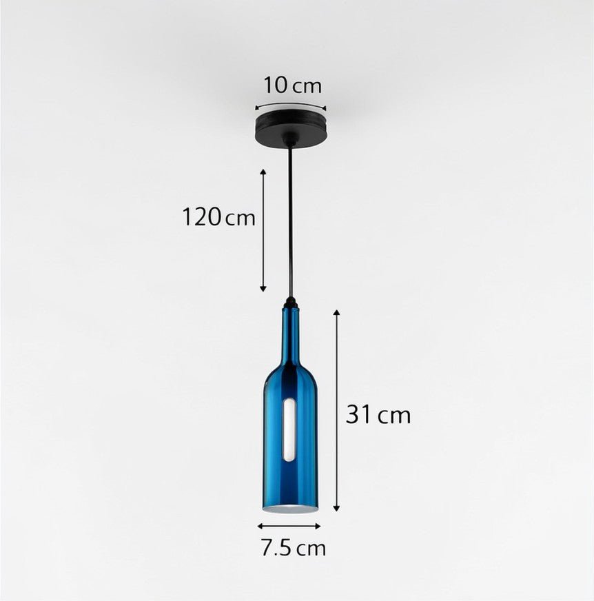 Luminaire Suspension Design Bouteille Vin Verre Coloré LED Créatif