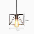 Suspension Luminaire Design Cage Industrielle Vintage Fer Noir