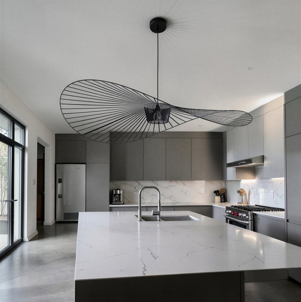 Suspension Luminaire Design Chapeau Paille Nordique