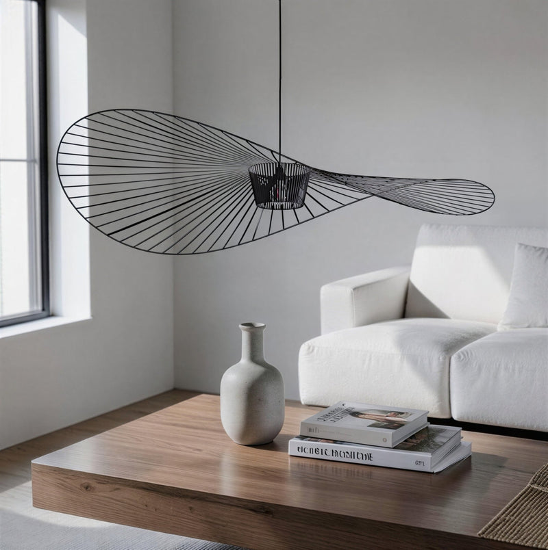 Suspension Luminaire Design Chapeau Paille Nordique