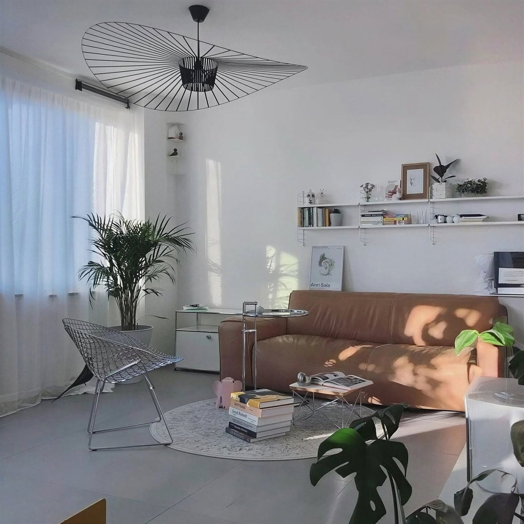 Suspension Luminaire Design Chapeau Paille Nordique