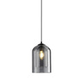 Suspension Luminaire Design Cloche Verre Fumé & Ampoule Edison