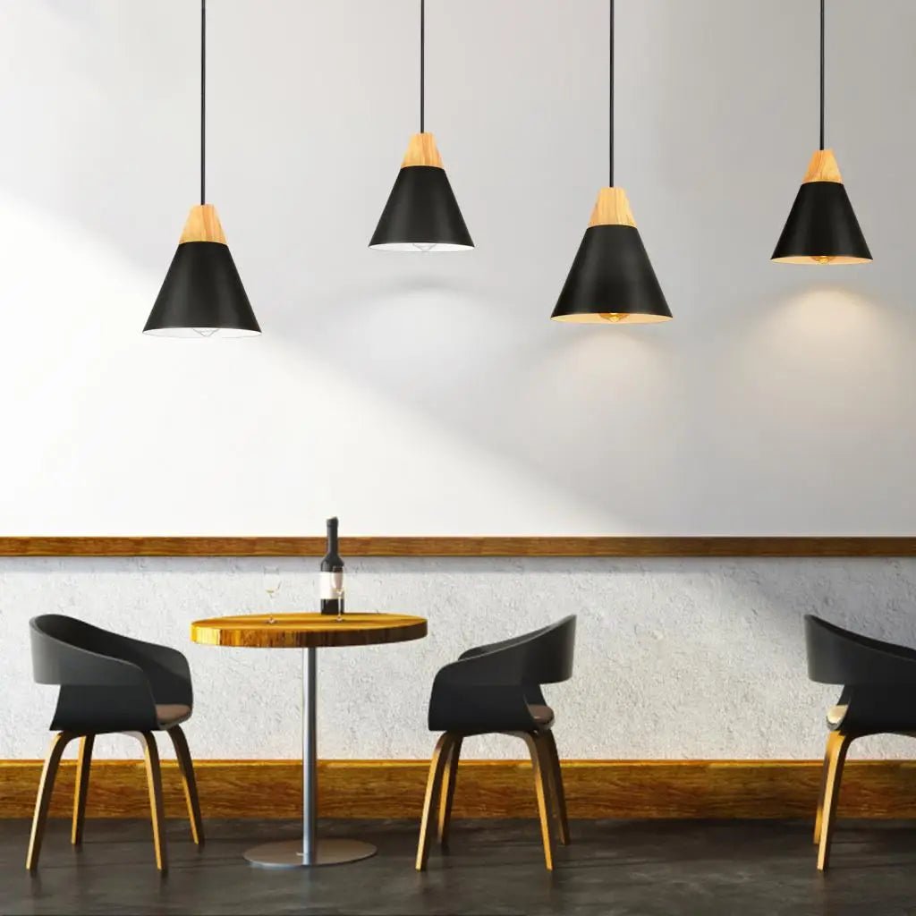 Suspension Conique Bois et Métal