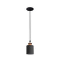 Suspension Luminaire Design Cylindre Béton & Douille Cuivre Brossé