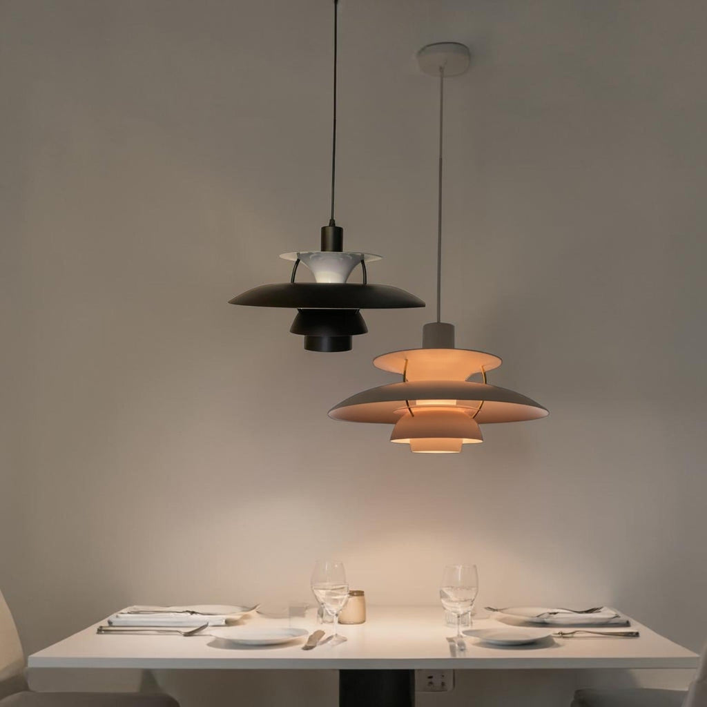 Suspension Luminaire Design Disque Aluminium Nordique LED