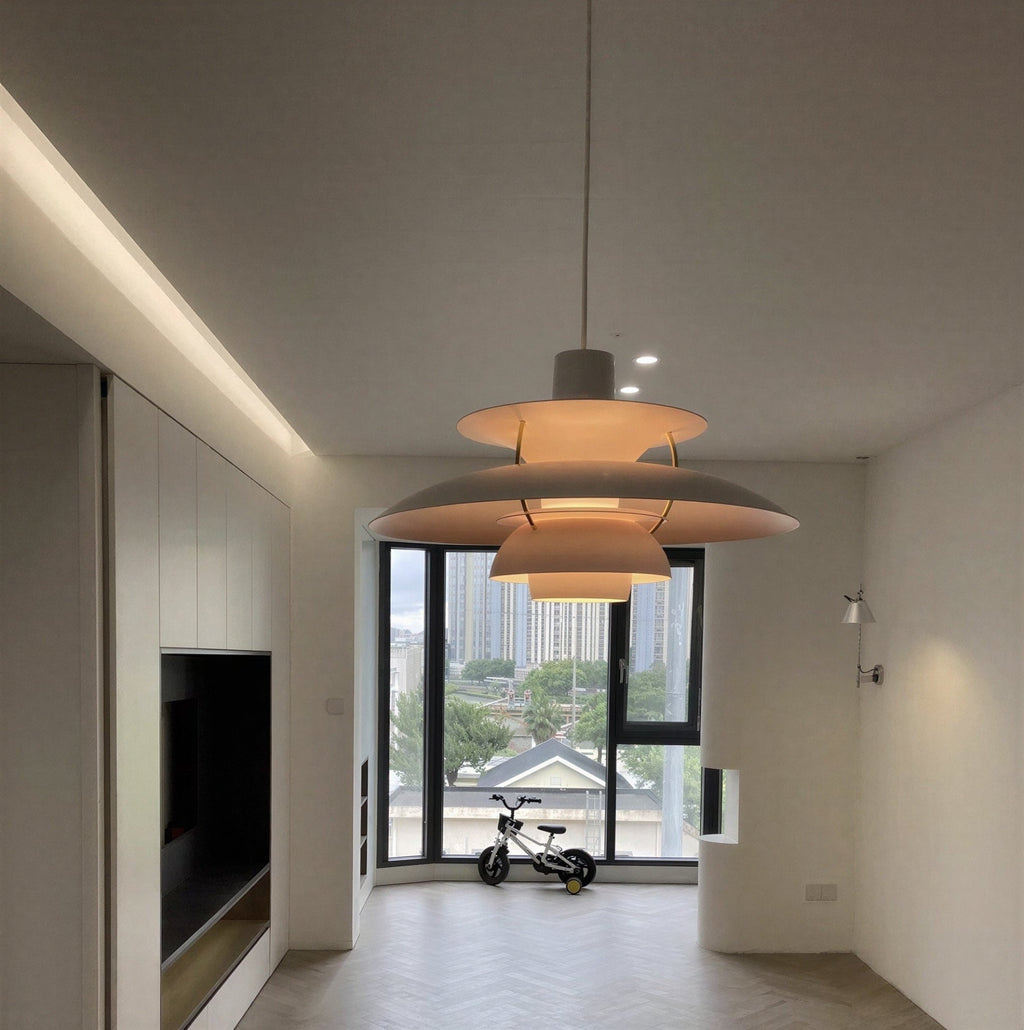 Suspension Luminaire Design Disque Aluminium Nordique LED