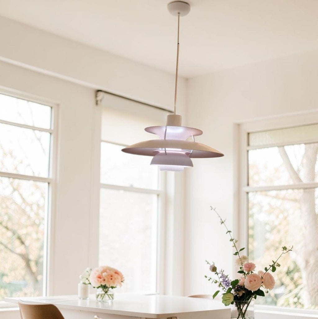Suspension Luminaire Design Disque Aluminium Nordique LED