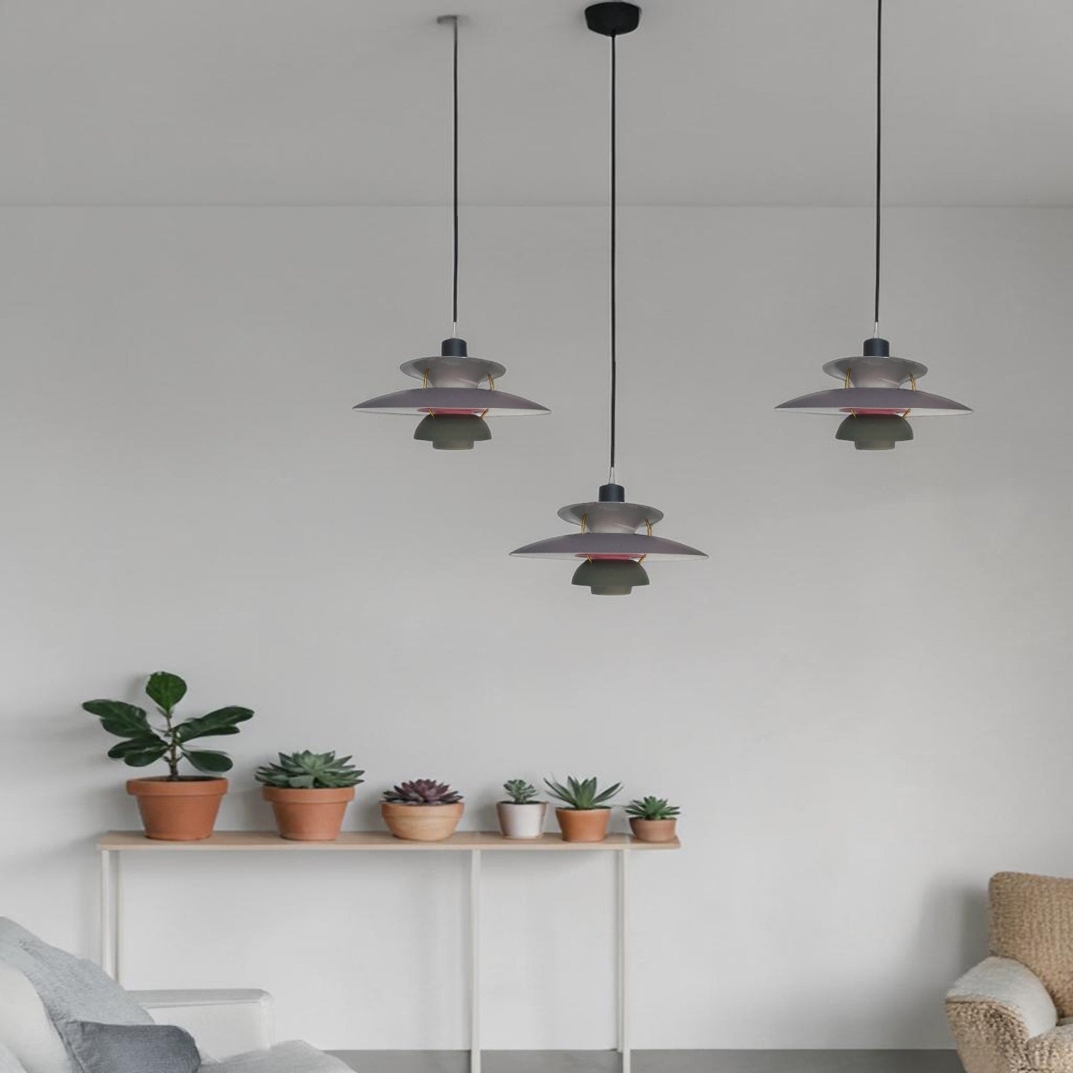 Suspension Luminaire Design Disque Aluminium Nordique LED