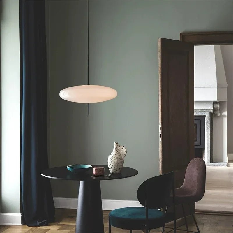 Suspension Luminaire Design Disque LED Minimaliste — Blanc ou Noir