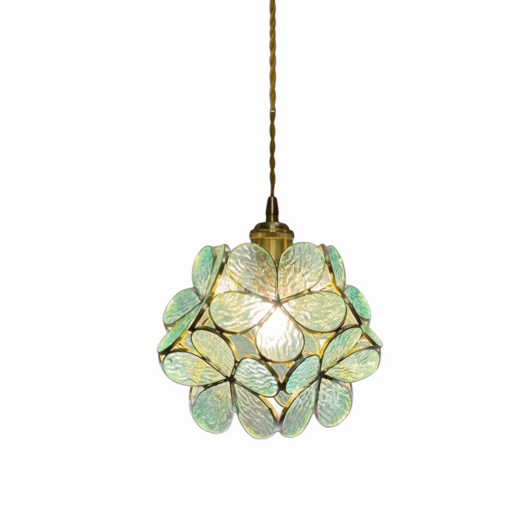 Luminaire Suspension Design Fleur Lotus Verre & Cuivre — 5 Coloris