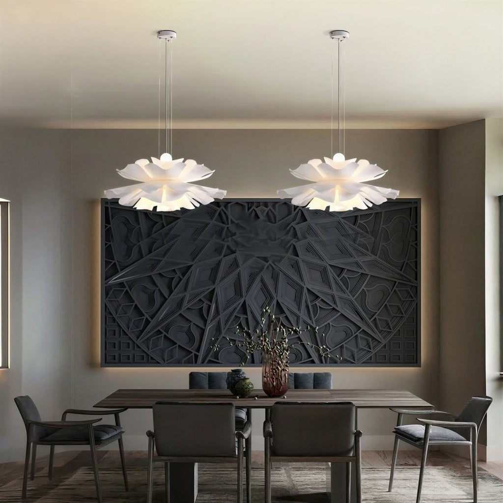 Suspension Luminaire Design Fleurs Acrylique Moderne Multicouche