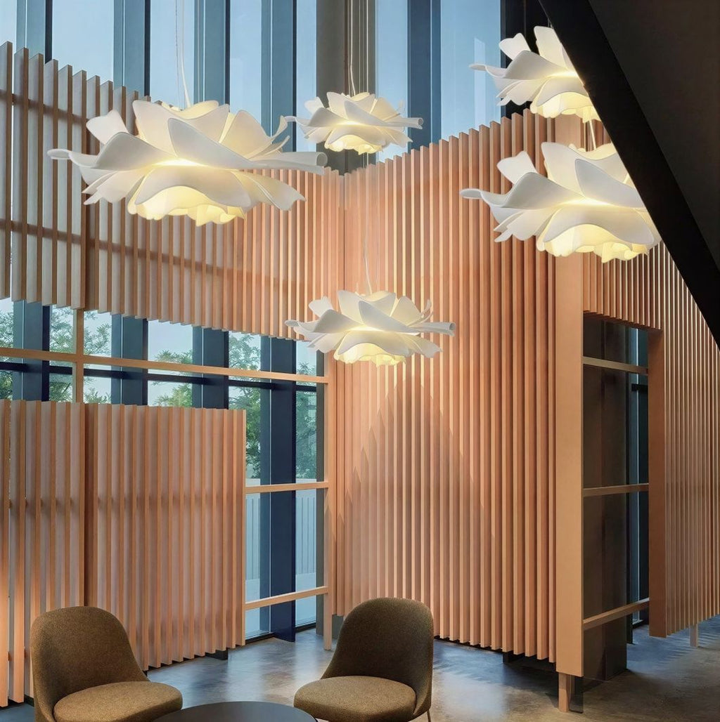 Suspension Luminaire Design Fleurs Acrylique Moderne Multicouche